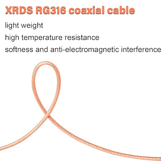 XRDS -RF BNC Cables 4FT 2PCS, 50 Ohm BNC Male Cable RG316 Antenna Cable for Antenna Scanners Handheld Ham Radios etc.