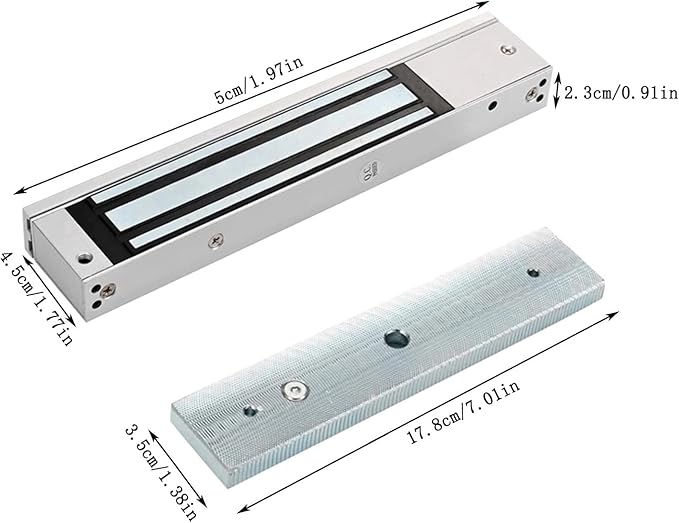 Electric Magnetic Lock with Z and L Bracket 280KG 600LBS Holding Force Electromagnet Lock 12V Fail Safe Single Door for Access Control System