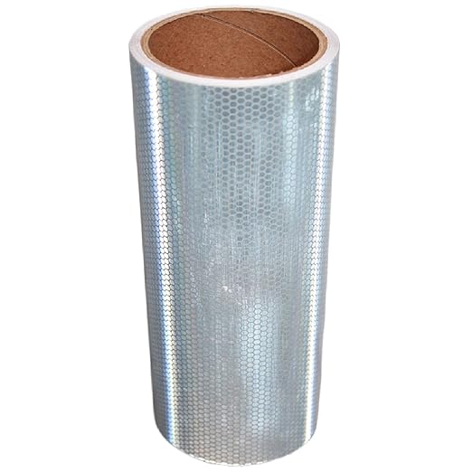 Non Fading Reflective Tape Silver Outdoor Waterproof 8 inch Wide, High Visibility Warning Industrial Marking Tape, Safety Stickers (11 feet)