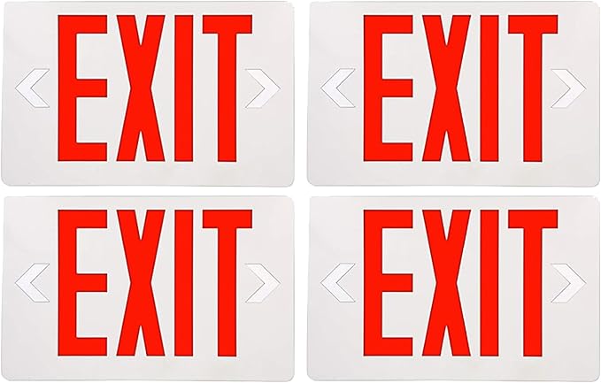 KastLite LED Exit Sign | Emergency Exit Sign with 90 Min Battery Backup | Ceiling & Wall Mount | Damp Rated, UL Listed, 120/277VAC, UL94V-0, Easy Install Small LED Exit Sign for Commercial Indoor Use