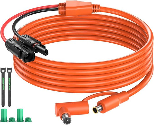 Solar Connector to DC 8mm Adapter Cable, 6FT 12AWG+14AWG Solar Cable with DC8020/7909 Compatible for Jackery Explorer 160 240 500 GZ Yeti BLUETTI Portable Power Station, Solar Generator, Solar Panel