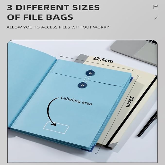 Important Document Organizer Binder – Family File Folder Organizer & Important Document Folder for Certificates, Passports, Vital Records, Emergency Planning, Home Office Document Storage (Blue)