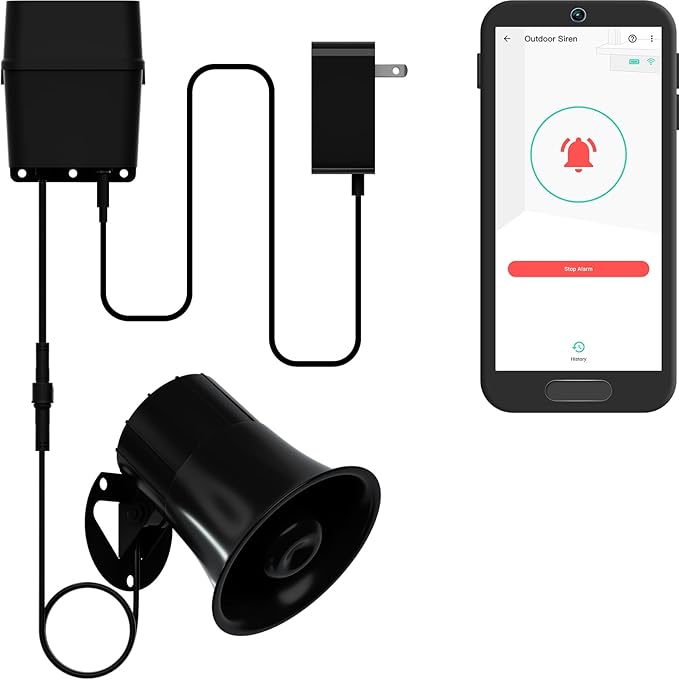 Outdoor Alarm Controller 2, Siren/Alarm/Relay Controller, 12VDC Out, 12VDC in, 130dB Siren with 12VDC on, 110dB Siren with Battery only, YoLink Hub Required for Full-Functionality!