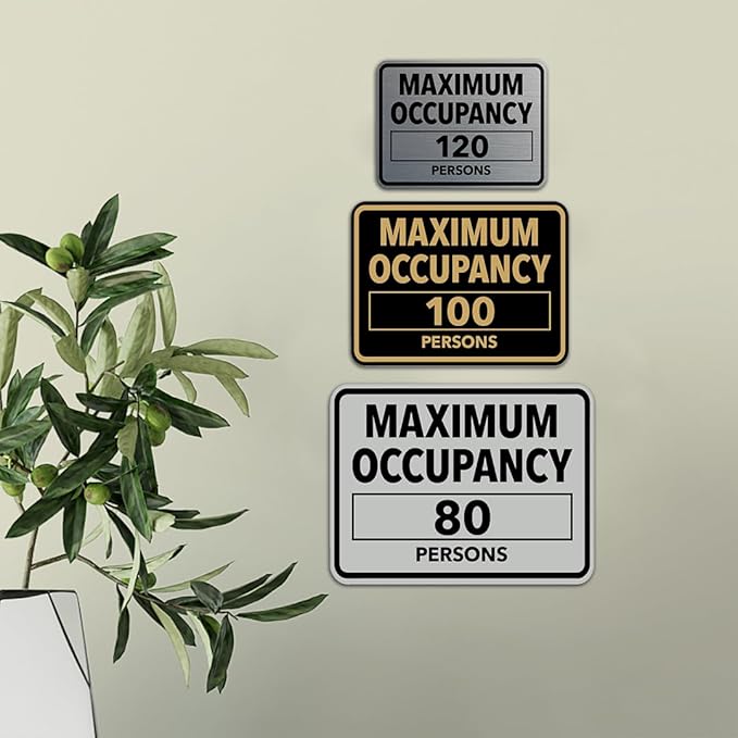 Signs ByLITA Classic Framed Custom Maximum Occupancy Personalizable Sign| Includes Foam Tape for Easy Installation | Commercial and Office Signs | Customized Text