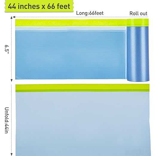 Pre-Taped Masking Film for Painting - 44" x 66' Painters Plastic Sheeting with Automotive Paint Tape and Drape for Covering Cars, Walls, Windows and Furniture Protection (5 Rolls)
