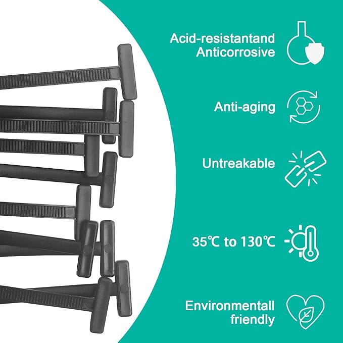 100Pcs Nylon Universal Cable Tie Buckle - New Multifunctional Nylon Zip Ties, Heavy Duty Plastic Rivet T Zip Ties Style, for Daily Maintenance And Fixing Of Automobiles