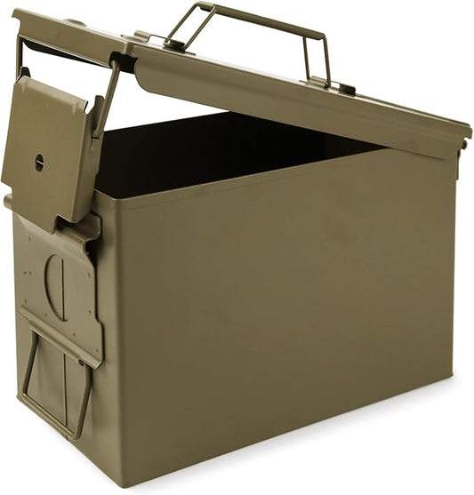 GUGULUZA Metal Ammo Can 30/50 Cal, Lockable Bullet Storage Case, Waterproof & Airtight Containers Box with Flip Top for Long-Term Storage Shotgun, Rifles, Pistols Ammunition