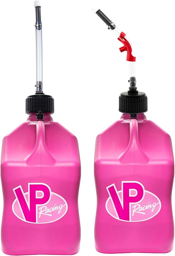 VP Racing Utility Container 5.5 Gallon - 2 Pack with 2 Deluxe Hoses and a Get Bent Hose Bender (Pink, 2 Pack)