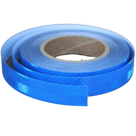 Non Fading Reflective Tape Blue 1 inch Wide, Outdoor Waterproof High Visibility Safety Warning Reflector Sticker Strips (68 feet)