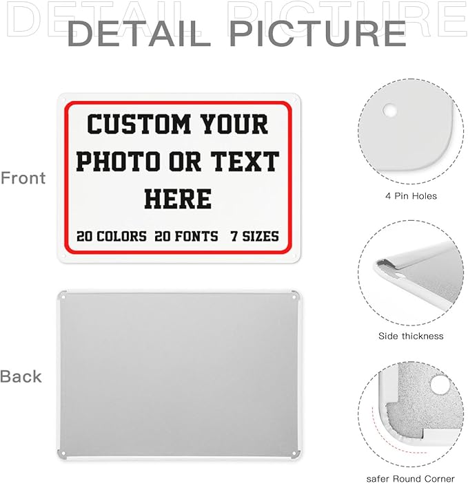 Custom Metal Sign, Personalized Aluminum Sign for Office, Business, Workplace, office, Home, Airbnb, Delivery Signs, 8x6Inch