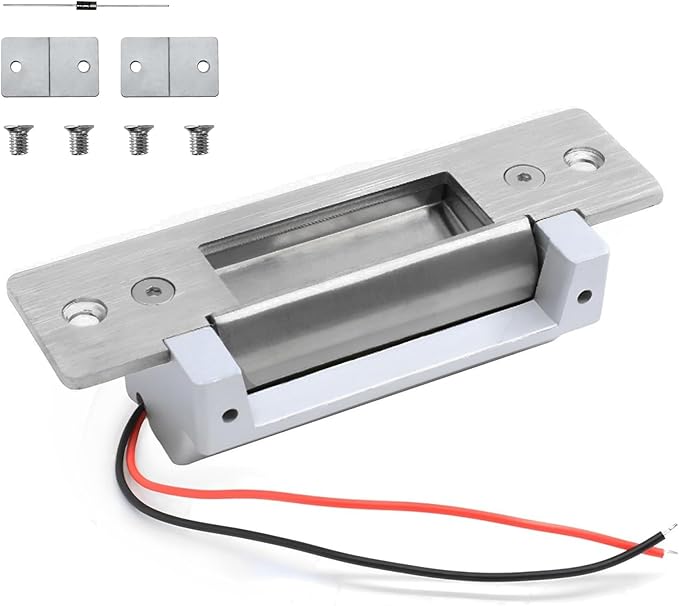 2025 Upgraded ANSI Standard Heavy Duty Electric Door Strike Lock for Door Access Control System Fail-Secure Fail-Safe Adjustable Access Control Cylindrical Locksets (Input Voltage 12VDC), Silver