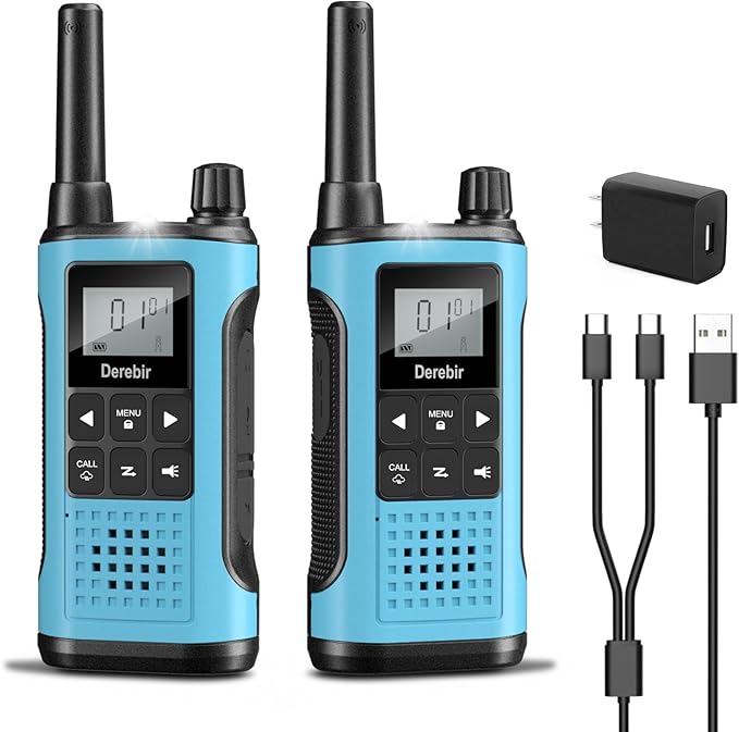 Walkie Talkies Long Range for Adults-2 Pack Rechargeable Walkie Talkies 22 FRS Channels 2-Way Radios with NOAA Weather Alert,VOX,Flashlight and 1500mAh Li-ion Battery for Family Camping Hiking