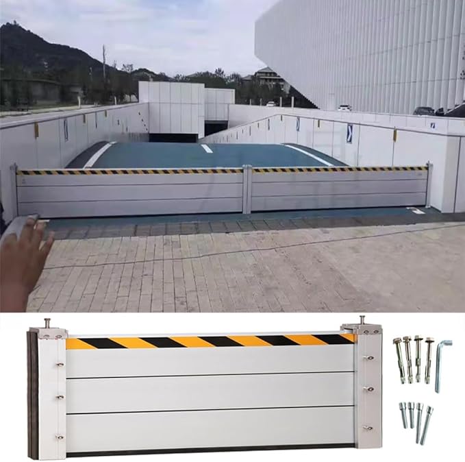 Reusable Aluminum Flood Barriers/Gates for Home Doors, 3/4/5/6/7/8/9/10/11/12/13ft Long Flood Prevention Barrier Water Stopper Shield for Outside/Indoor/Garage Door/Basement/Patio(H 2ft(60cm),