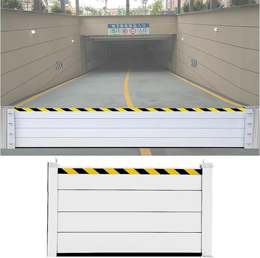 Flood Protection Barrier/Flooding Control Baffle for Garage/Front Door/Basement, 2/3/4/5/6/7/8/9/10/11/12/13ft Flood Prevention Water Barriers, Water Dams Aluminum, Suitable(H 2.6ft(80cm),6
