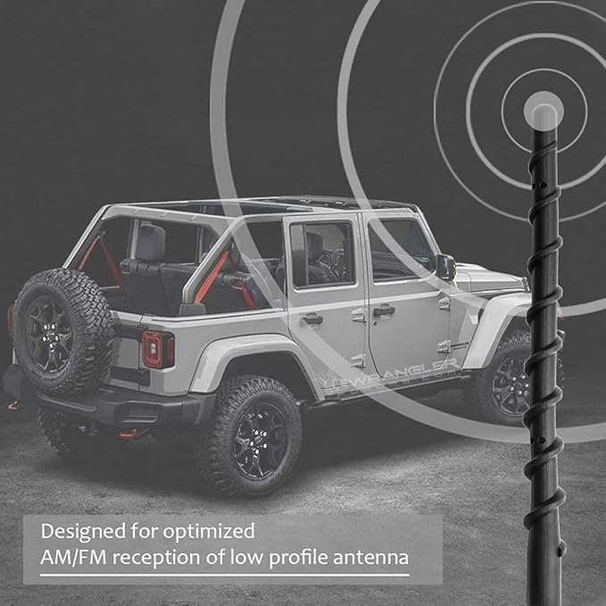 VOFONO Short Antenna for 2007-2026 Jeep Wrangler Gladiator JK JL JT JKU JLU Sahara Rubicon Sport 4xe Willys Mojave, 7 Inch Jeep Replacement Antenna Wrangler Gladiator Accessories