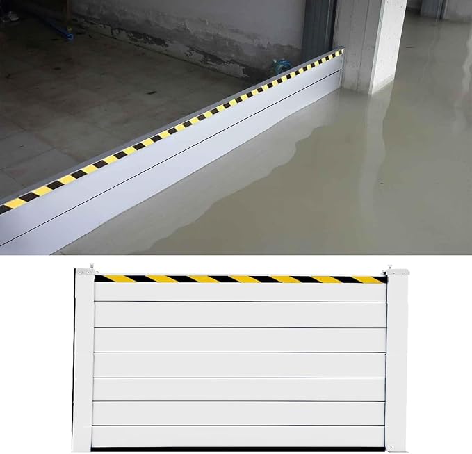 Flood Barrier Shield Aluminum, 3/4/5/6/7/8/9/10/11/12/13/14/15/16ft Long Water Barriers for Flooding Reusable, Homes Door Garage Doorway Flood Prevention Barriers,Small Commercial(H 5.2ft(160cm),15.8f