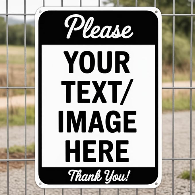 Custom Metal Sign -16x22 inch 0.04 Aluminum Rust-Proof with Reflective Option, Single/Double Sided, Ideal for Business, Home & Office