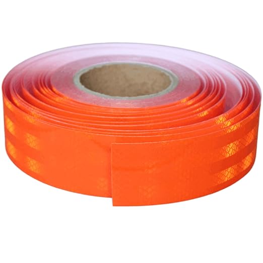 Industrial Non Fading Reflective Tape Orange 2 inch Wide, Outdoor Waterproof High Visibility Safety Warning Adhesive Strips (166 feet)