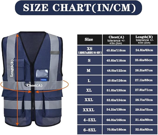 6XL 7XL 8XL navy amazon safety vest for man