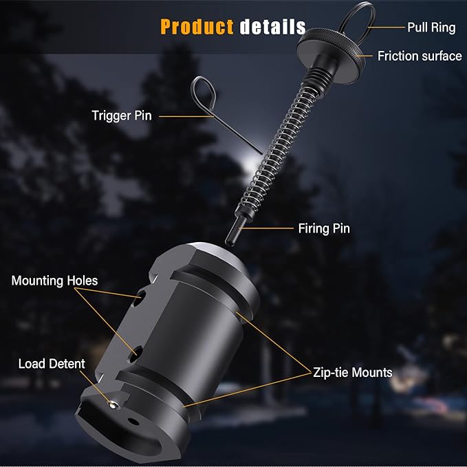 Trip Alarm, Perimeter Trip Alarm, 12 Gauge Camping Trip Wire Alarm Device, Early Warning Security System for Camping and Property Safety/Bear Deterrent,Camping Safety(Adapter Not Included)