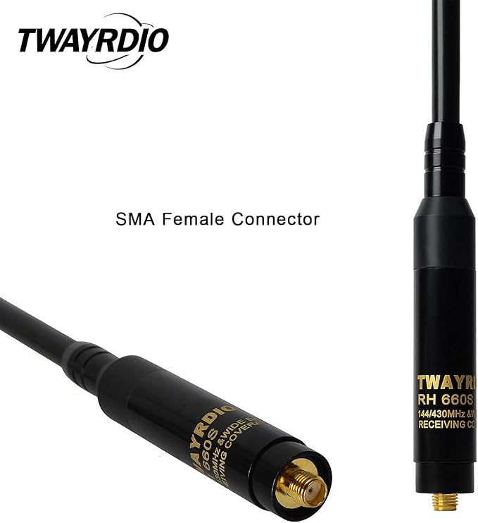 TWAYRDIO 144/430MHz SMA Female Replacement Antenna 2m/70cm VHF/UHF Telescopic Handheld High Gain Radio Antenna for Baofeng UV-5R GT-3 UV-5RA UV-5RB UV-5RC UV-5RD UV-5RE BF-F8HP UV-82 Radio