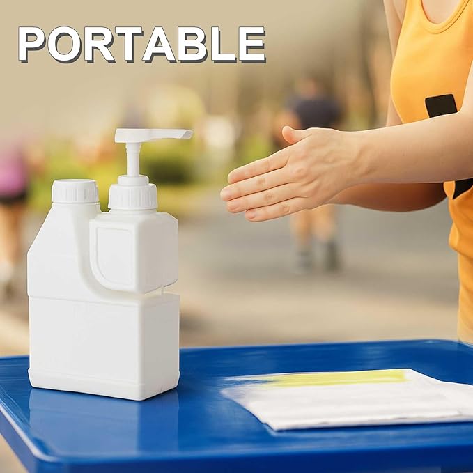 2 Pcs Portable 2 Compartment Foam Soap Handwashing Bottle 1300ml Capacity Refillable Portable Handwashing Station for Travel, Camping, Sports, Fishing, Playground, Outdoor Sink Solution