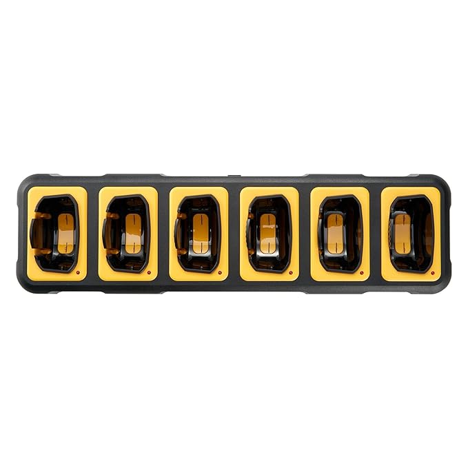 DEWALT FRS Walkie Talkies Long Range 2 Way Radio, 2 Watt, Waterproof & Rechargeable, 6 Pack with Gang Charger, DXFRS800-BCH6