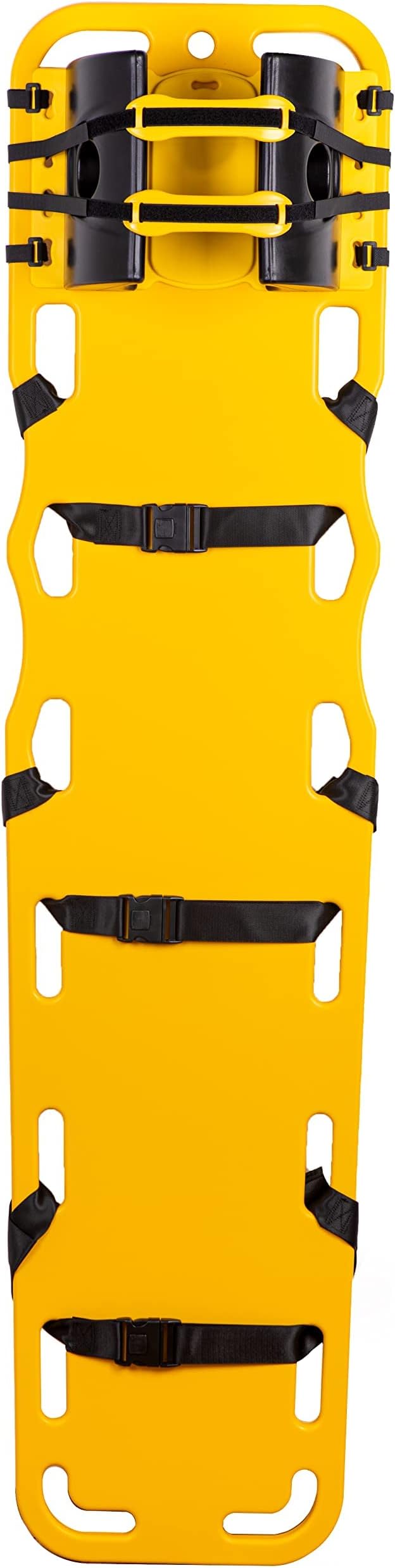 ARS Spine Board Stretcher, First Responder Medical Backboard Head Immobilizer Unit and Spider Straps, EMT Supplies and Equipment for Patient Transfer (Yellow), 16.1 pounds, 1 Count