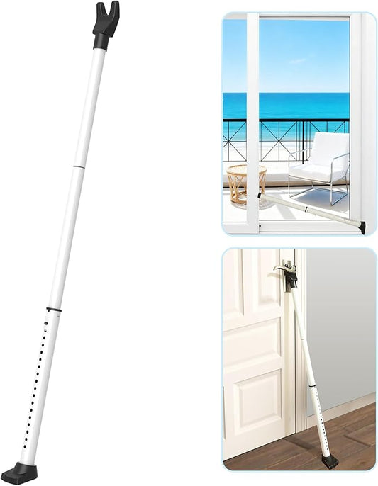 2025 Upgraded 2-in-1 Door Security Bar,Door Stoppers,Adjustable Heavy Duty Stoppers Jammer for Apartment,Home, Hotel Room,Travel(1 Pack,White)