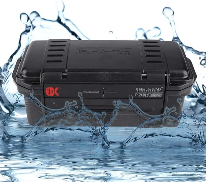 Outdoor Shockproof AntiPressure Airtight Survival Case Waterproof Container Storage Carry Box Sealed Case Fishing Carry Box (C) everyday carry waterproof box