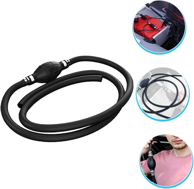UPKOCH Manual Car Fuel Transfer Pump with Thick Hose Hand Siphon Gasoline and for Automotive Fuel and Water Transfer Easy Use for Emergency Liquid Pumping