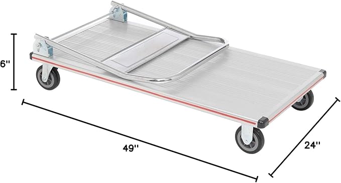 Global Industrial Folding Platform Truck, Aluminum, 48 x 24, 600 Lb. Capacity