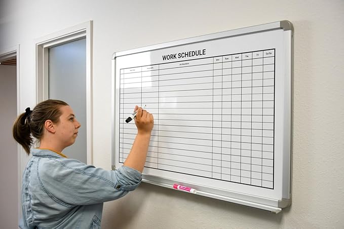 Work Schedule Whiteboard 48" x 36"