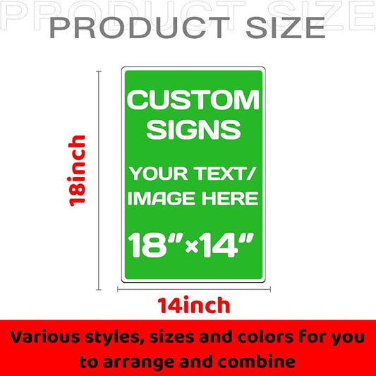 Personalized Aluminum Weatherproof Metal Signs - Multiple Sizes, Custom Text & Picture, Hazard, Garden, Custom Door Signs