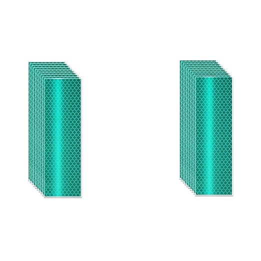 Non Fading Green Reflective Stickers 2 inch X 6 inch, Outdoor Waterproof High Visibility Warning Safety Adhesive Reflector Tape (20 Pcs)