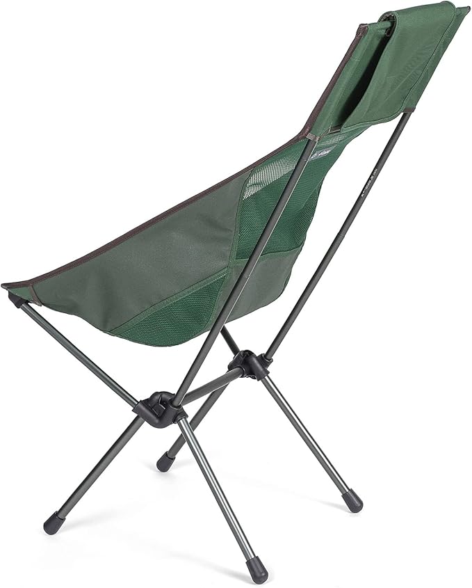 Helinox Sunset Chair Lightweight High-Back Collapsible Camping Chair Forest Green, 3.4Ibs Outdoor Chairs, Picnic Chair, Portable Camping Chair, with Side Pockets