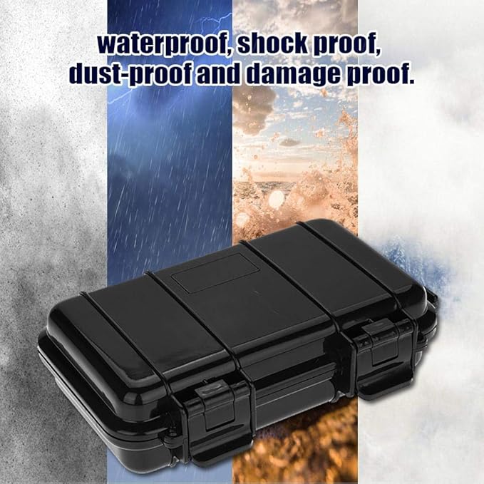 Waterproof Sealed Box,Heavy Duty Waterproof Shockproof Storage Box Outdoor Shock and Pressure Resistant Waterproof Sealed Box Airtight Emergency Dry Box Trip, Camping etc. (6.7*4.3*1.9)