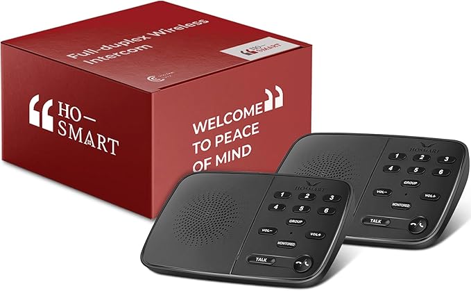 Hosmart UltraSpeak Intercoms Wireless for Home, 2024 Two-Way Real-time Intercom Full Duplex Wireless Intercom System for Home Use, House Intercom System for Business with 1200 Feet Range (2 Stations)