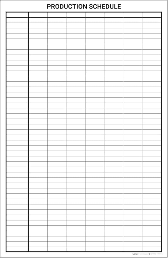 Creaitve Safety Supply Production Schedule Portrait Whiteboard 36" x 24"