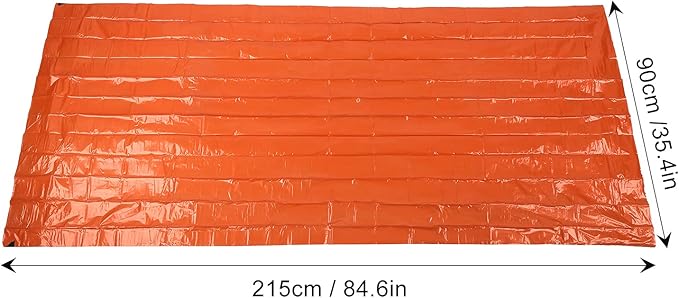 Emergency Warm Sleeping Bag,Portable Waterproof Thermal Bivy Sacks,Emergency Sleeping Bags PE Aluminum Film Orange Survival Sack Simple Thermal Blanket for Camping Hiking