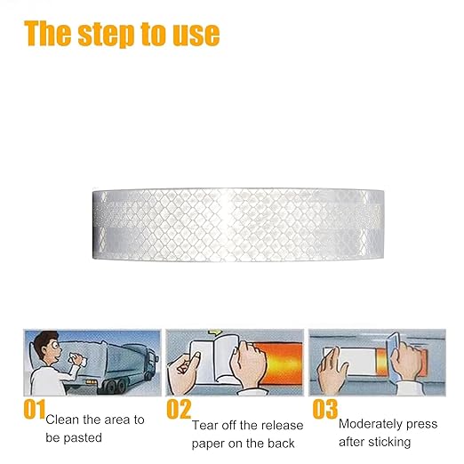 Reflective Tape, Waterproof Self Adhesive Dot Reflective Tape Outdoor Safety Caution Reflector for Trailers, Bikes, Cars（Silver, 1 Inch x 115 Feet）
