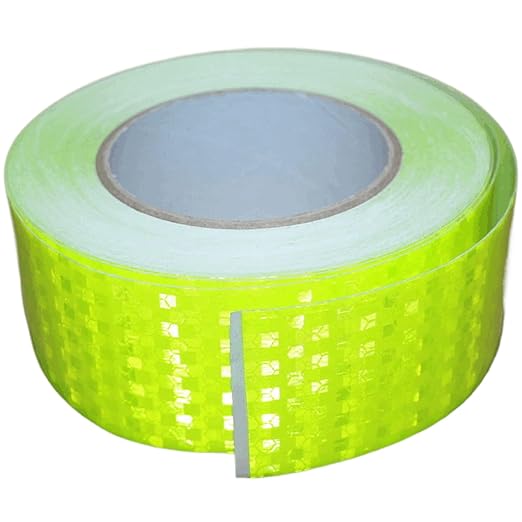 Fluorescent Green Reflective Tape 2 inch Wide, Outdoor Waterproof Safety Caution Warning Adhesive Strips Tape (66 feet)