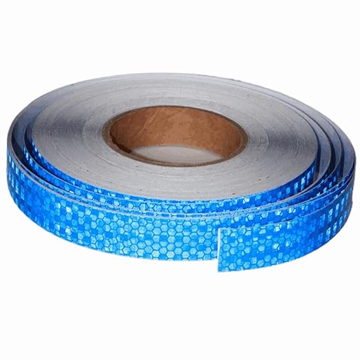Industrial Reflective Tape Blue 1 inch Wide, Outdoor Waterproof High Visibility Safety Warning Reflector Sticker Strips (168 feet)