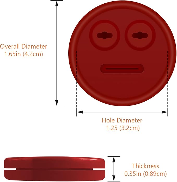 4 Pack Thermometer Meat Probe Red Grommet for Grills, Compatible with Weber 85037 Smokey Mountain Cookers Accessories, and Other Smoer Thermometer Sensor Port