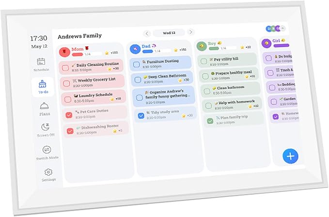 Smart Digital Calendar Wall Touch Screen 15.6'' - FHD Electronic Wall Calendar with Chore Chart, Family Schedule Planner & Meal Tracker, Support Wall/Desk Installation (15.6 inches)