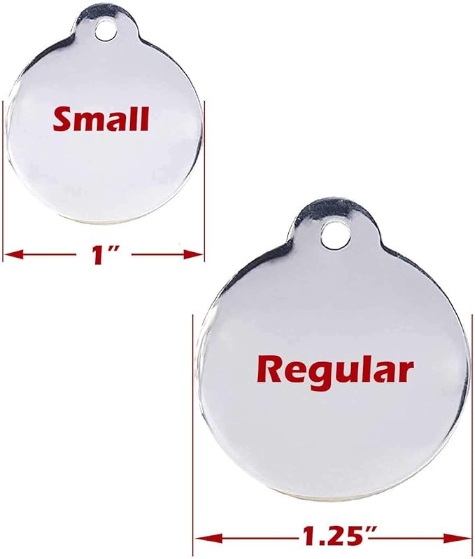 Engraved Service Dog Personalized with 4 Lines of Custom Engraved ID Stainless Steel Enameled Regular