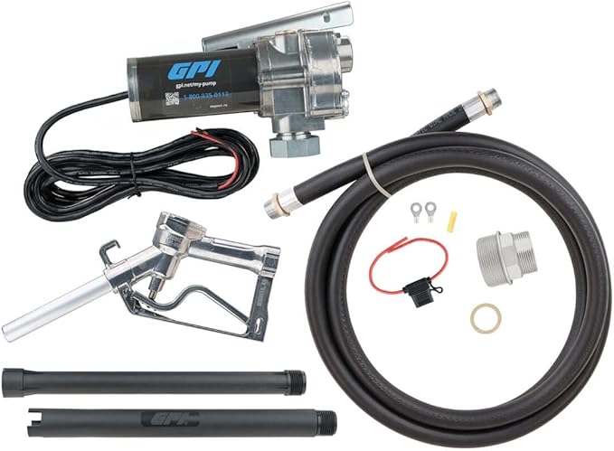 GPI - M-240 Series Fuel Transfer Pump, Manual Shut-off Nozzle,15 GPM, 24 Volt (110000-70)