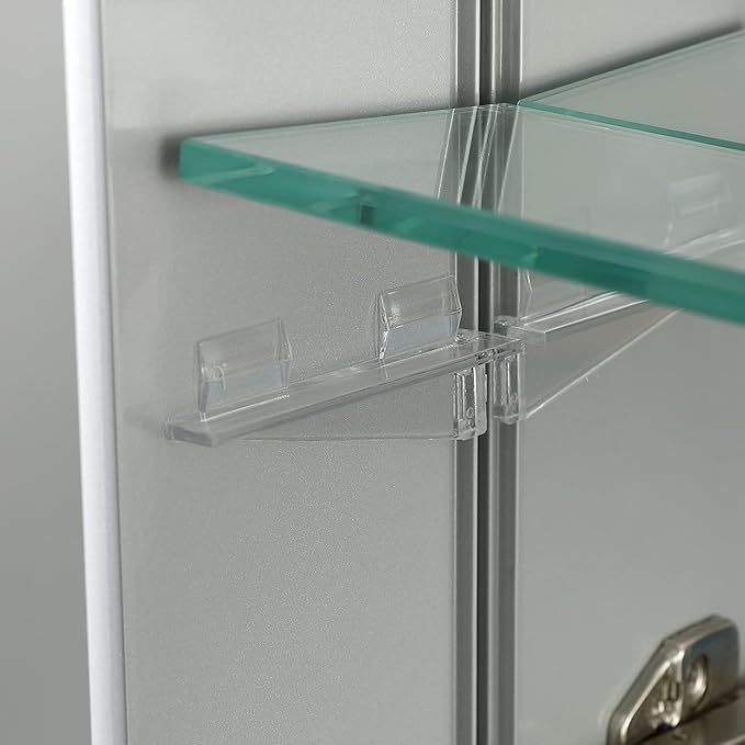 Blossom 30x26 Inch Aluminum Medicine Cabinet with Mirror – Recessed or Surface Wall Mounted Bathroom Storage with Adjustable Glass Shelves, Soft Close Hinges, Rust-Resistant and Modern Mirrored Design