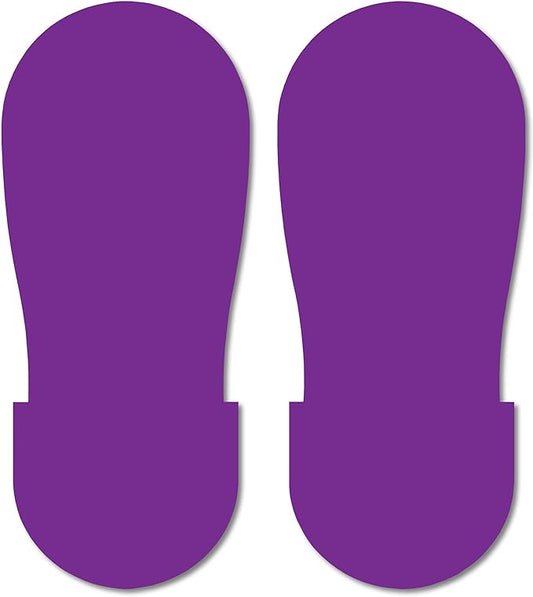 Mighty Line Big Footprints Floor Marking Tape for Safety, Caution, Warning, Heavy-Duty, Peel and Stick, Adhesive, Industrial Quality, 12" Long x 5" Wide, Purple, Pack of 50