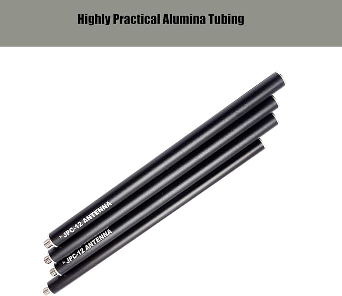 JPC-12 HF Antenna for Ham Radio, 7MHz-50MHz All Band Vertical Antenna with Slide Regulator, 131.23ft-19.68ft, 8 Bands, QRP Compatible, Portable for Outdoor Use